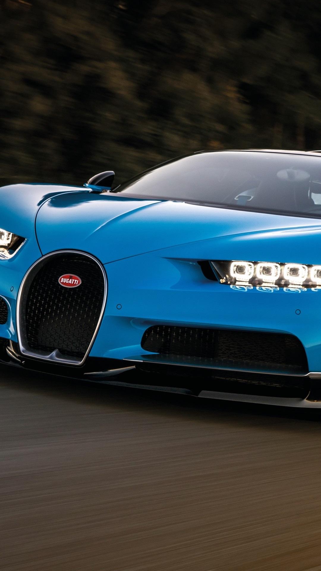 Blue Bugatti Chiron Supercar Speed 1080x1920 IPhone 8 7 6 6S