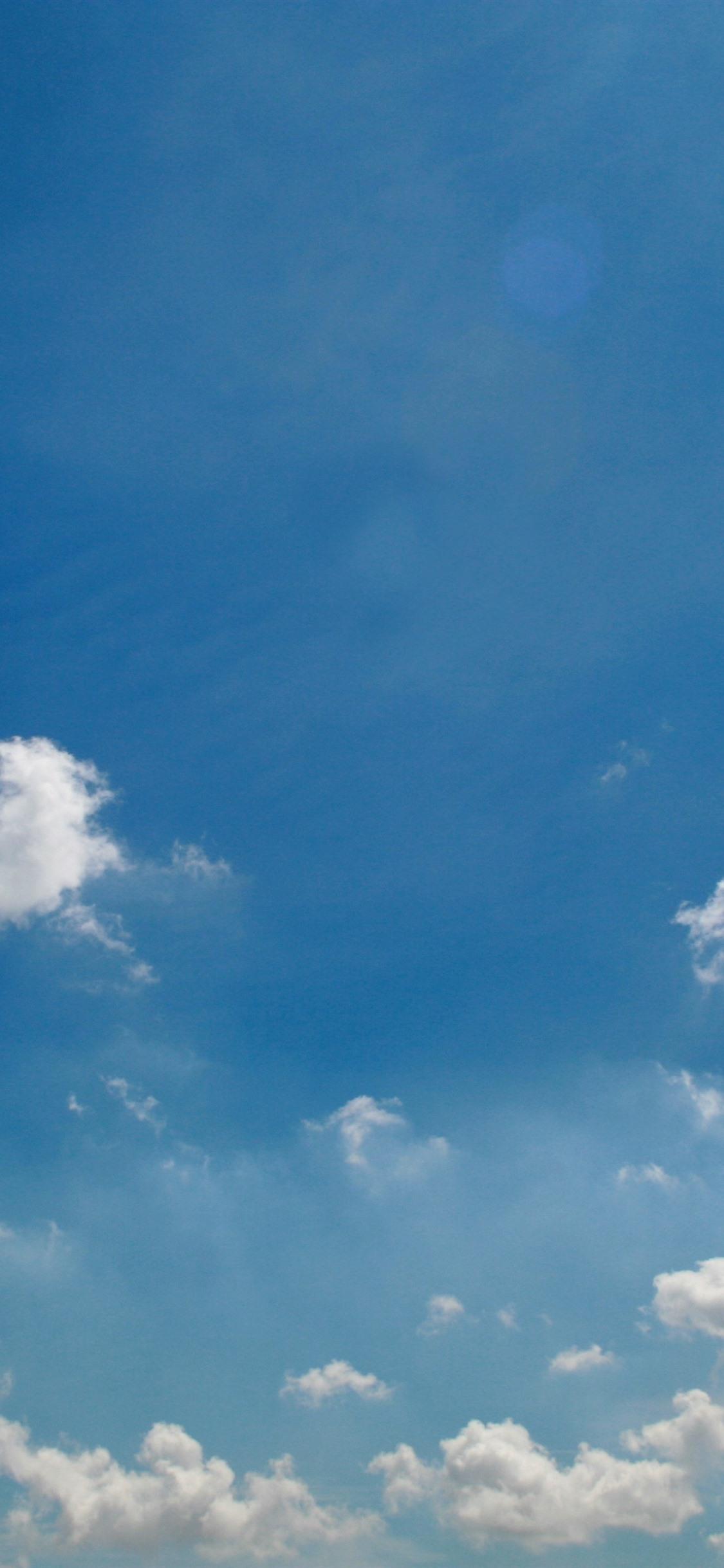 Blue sky, white clouds, nature landscape 1125x2436 iPhone XS
