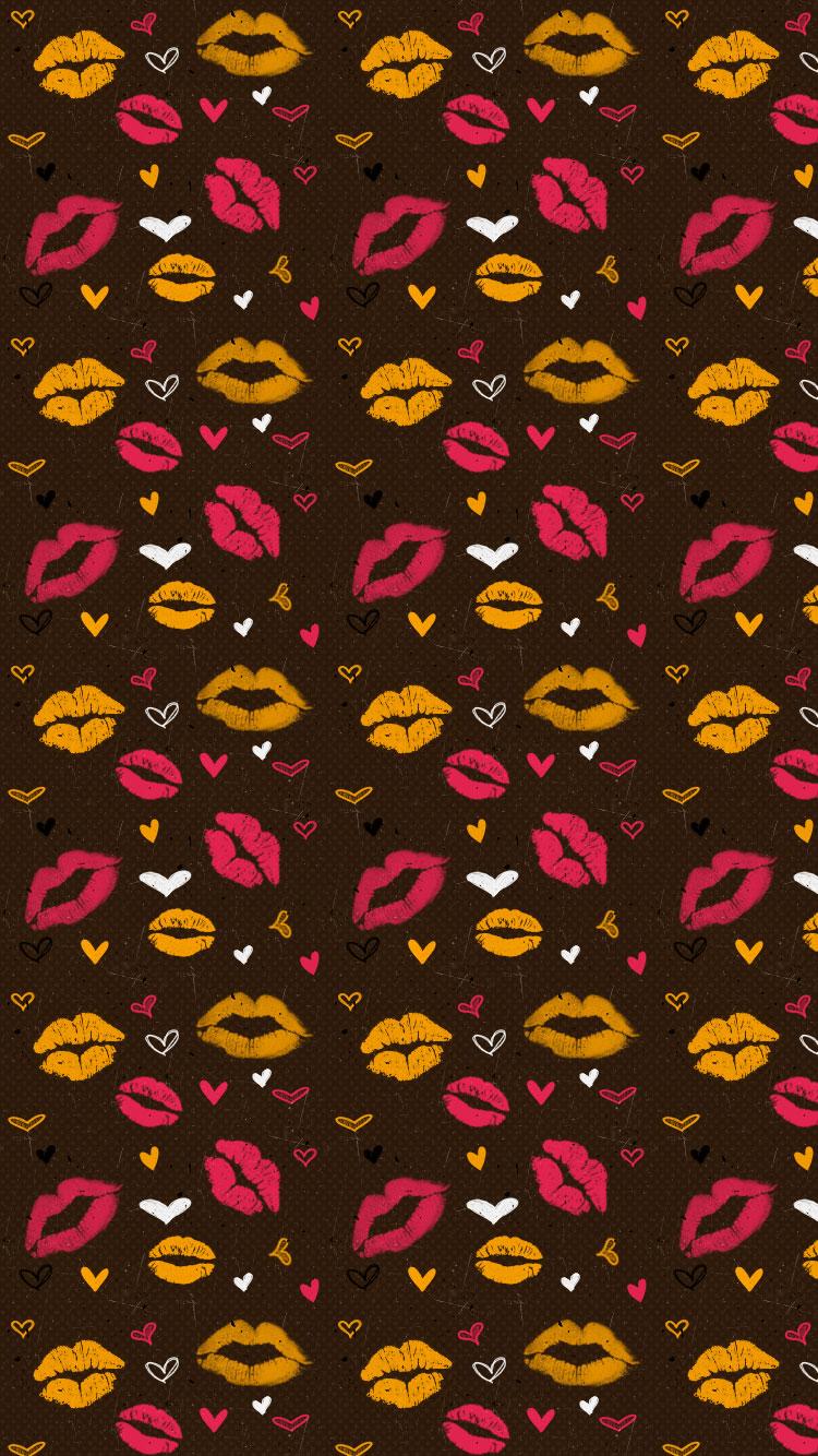 Lips Kisses Valentines Illustration iPhone 6 Wallpaper HD