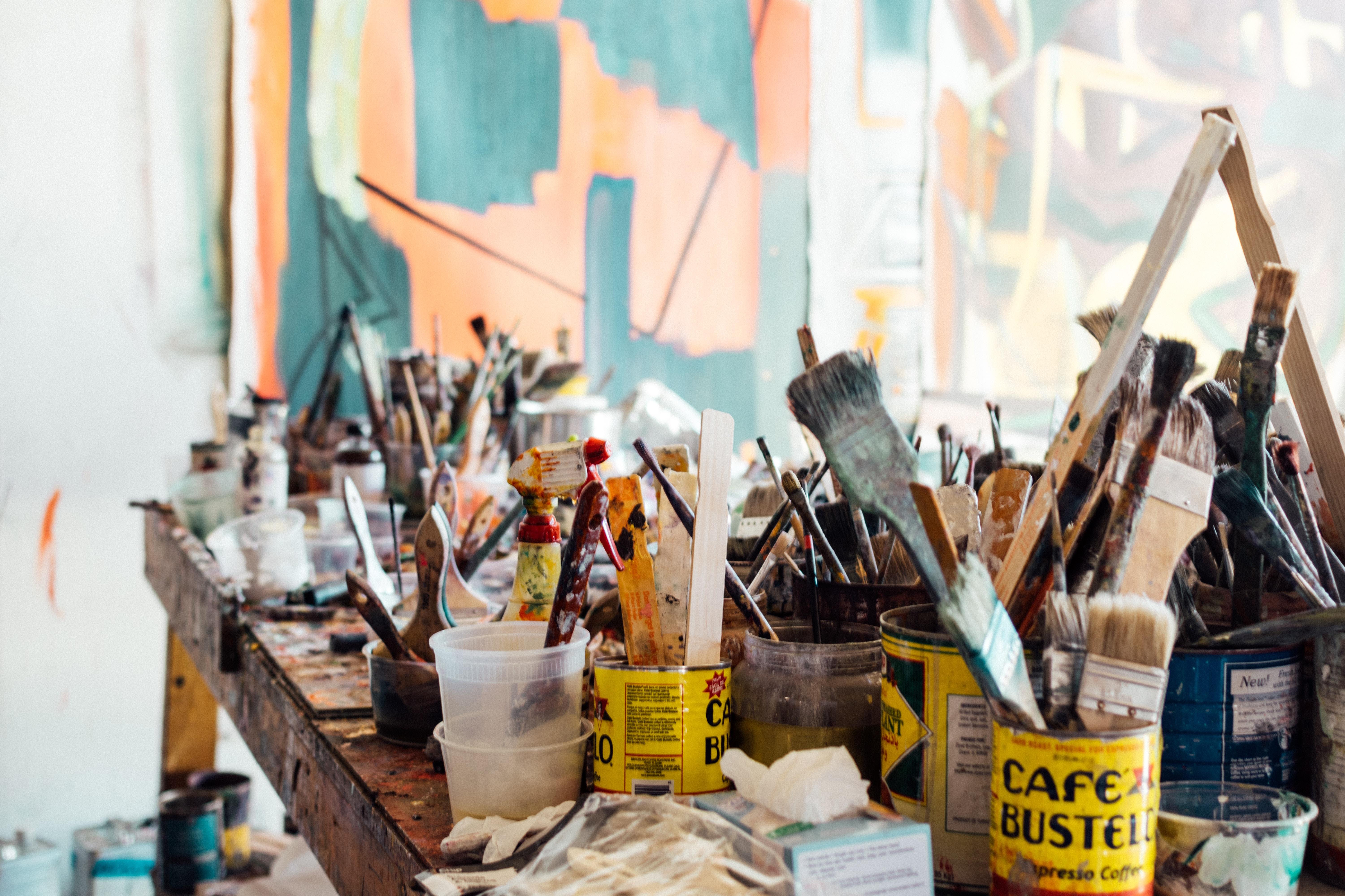 6000x4000 #clutter, #paint, #paintbrush, #workshop