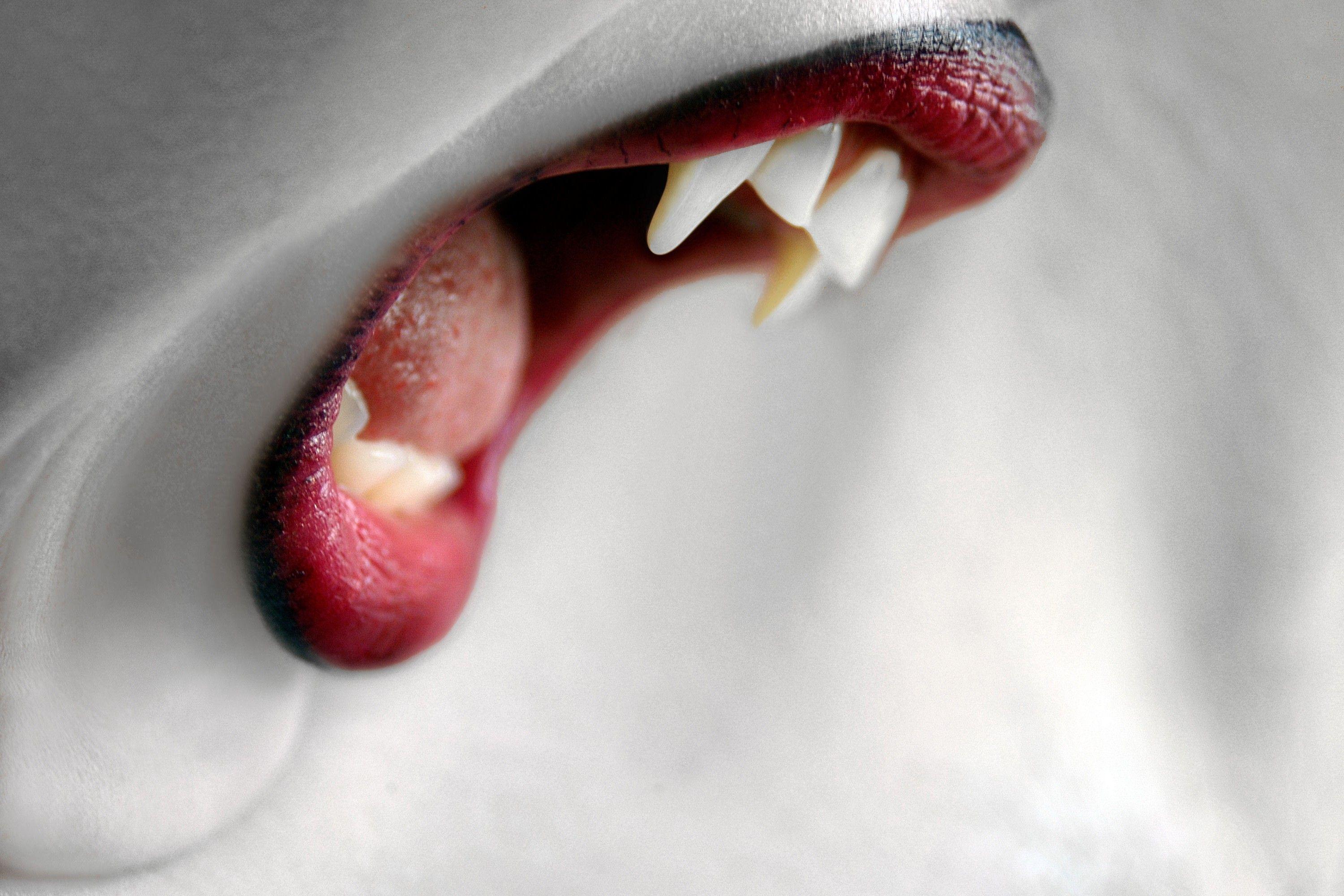 Female Vampire Mouth Desktop Mobile Wallpaper. Vampire