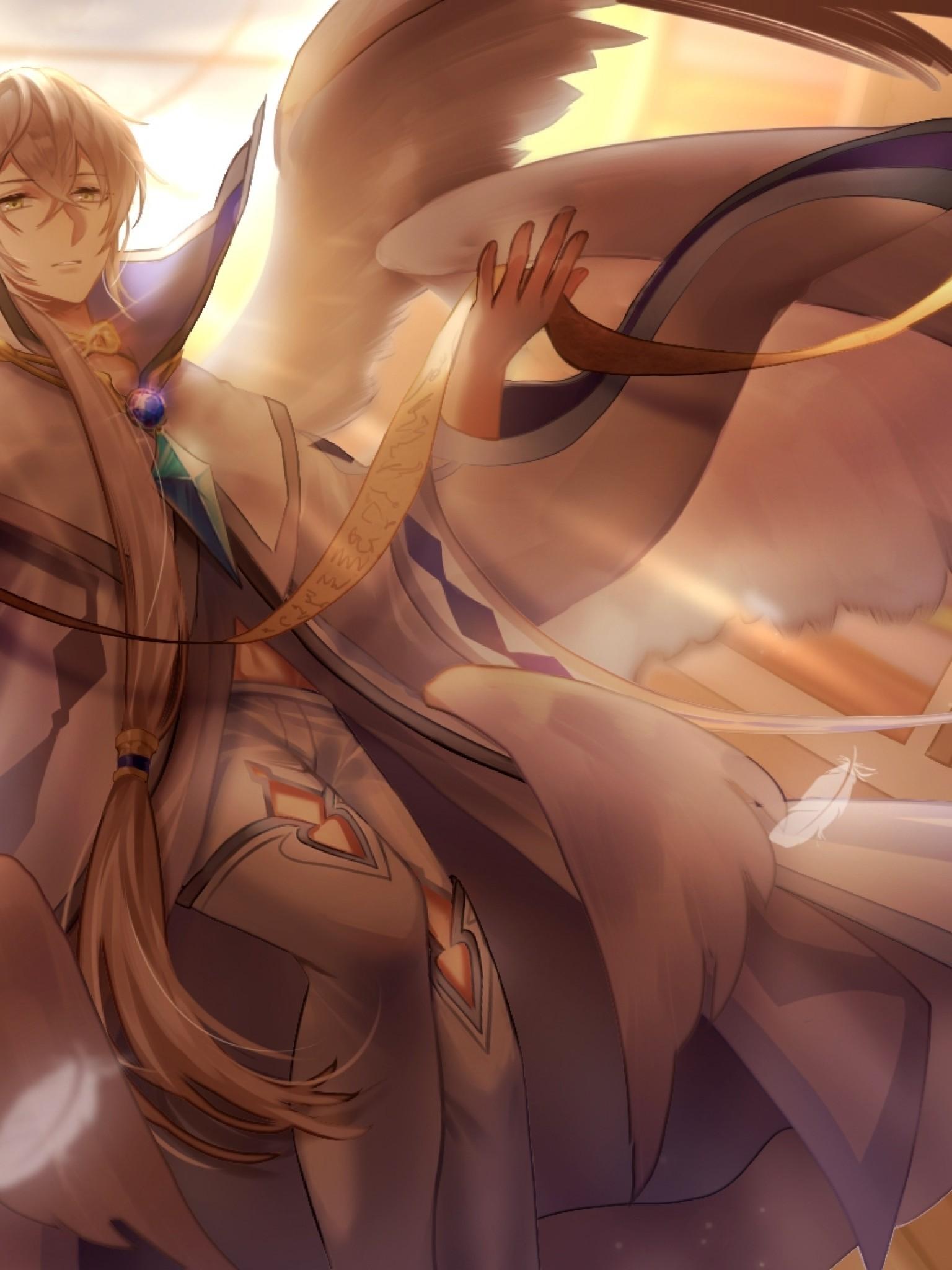 Download 1536x2048 Shimotsuki Shun, Angel, Wings, Tsukiuta