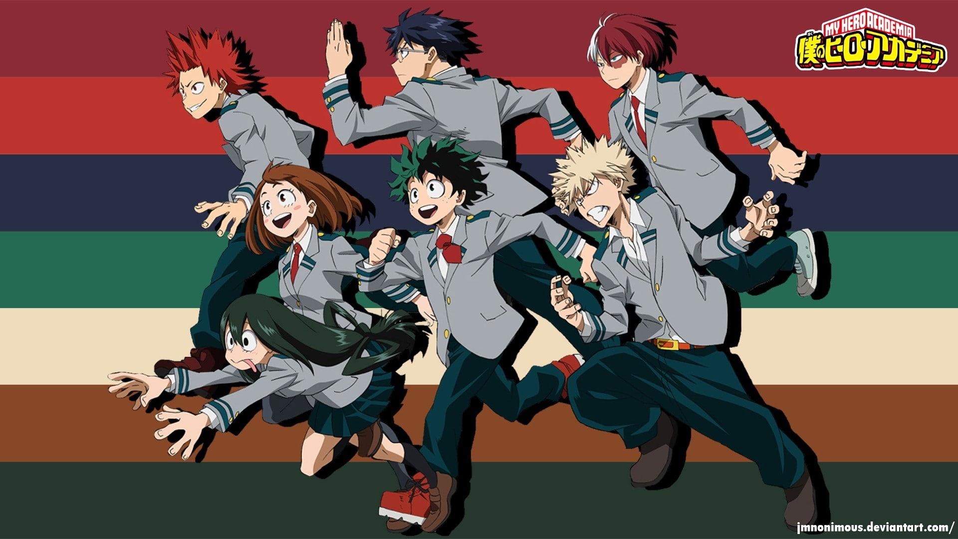 HD wallpaper: todoroki shouto, midoriya izuku, uraraka