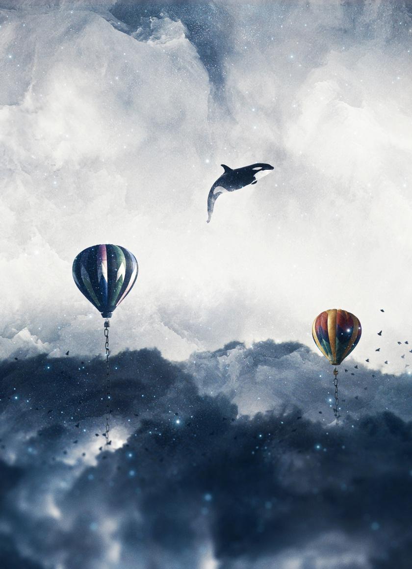 Download 840x1160 wallpaper surreal, hot air balloons