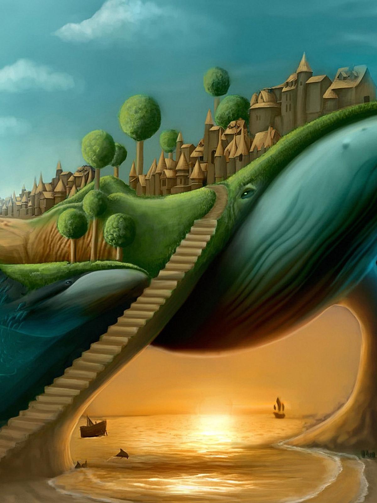 Surreal Stairways Mobile Wallpaper