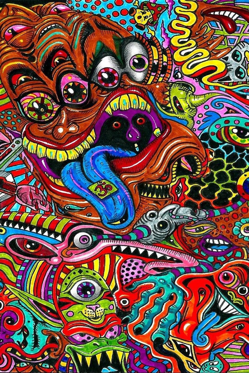 Download wallpaper 800x1200 drawing, surreal, colorful