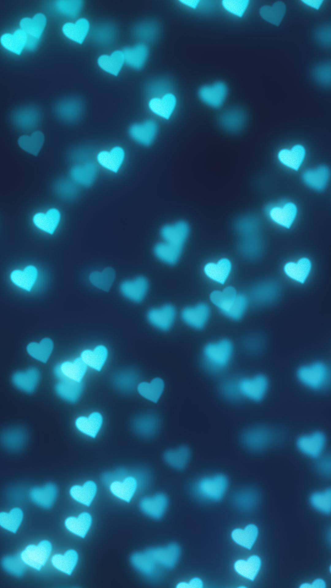 Blue Hearts iPhone Background