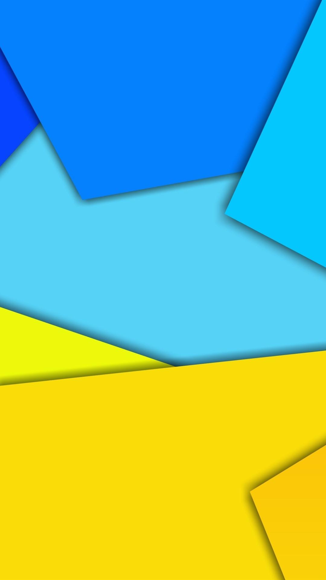 Yellow and blue geometric figure, abstract picture 1080x1920