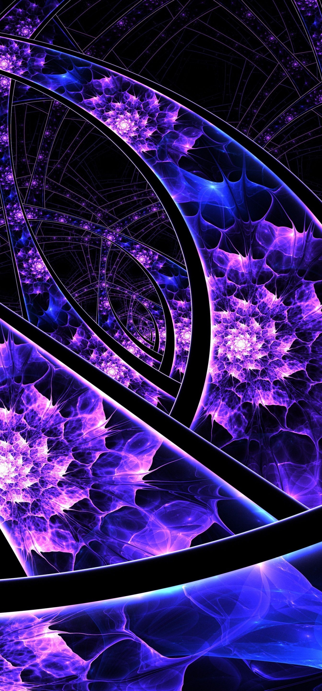 Abstract Fractal Curve Blue Purple Wallpaper 2019 x