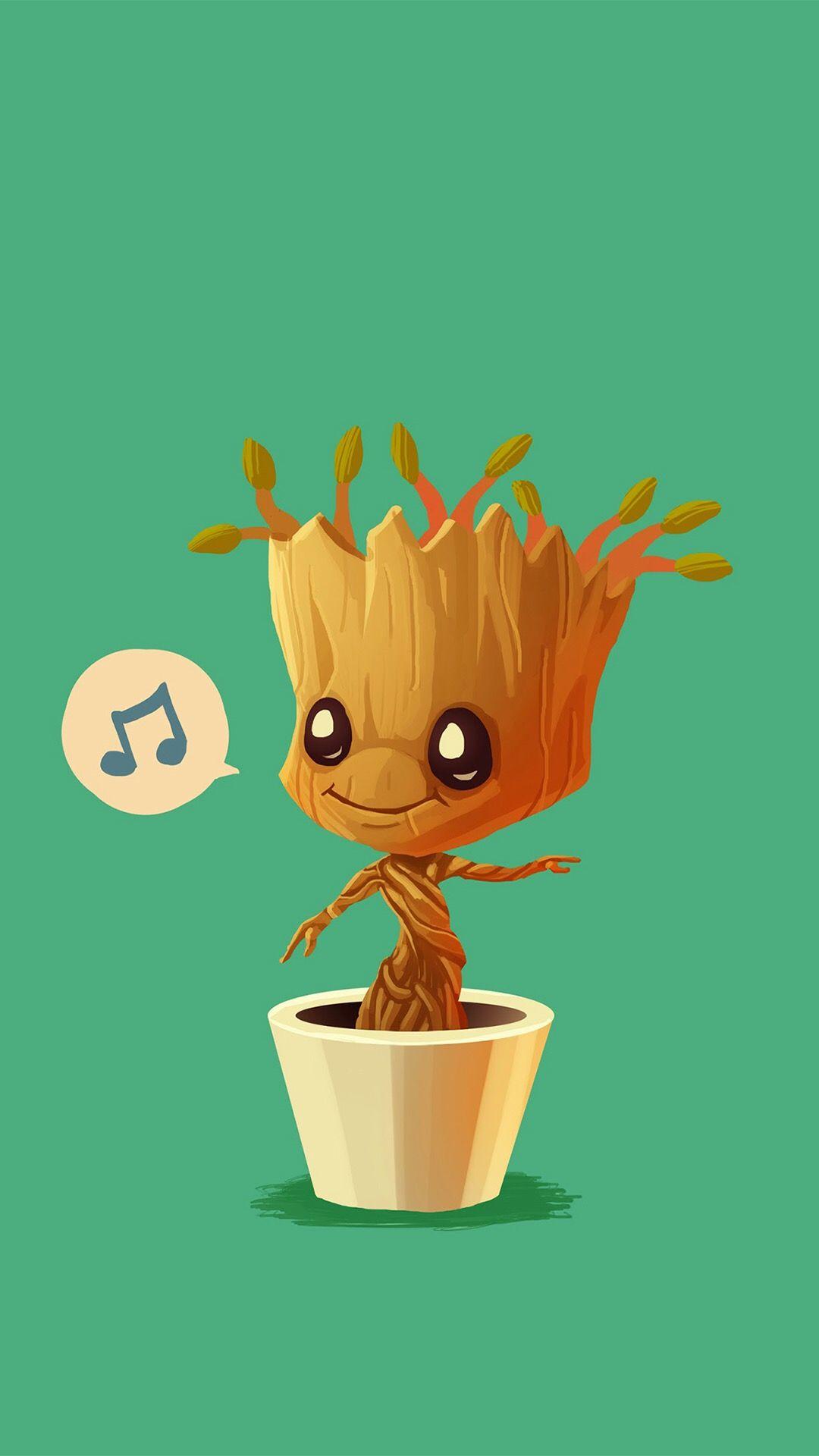 I am Groot. Baby groot, iPhone wallpaper, Cute wallpaper