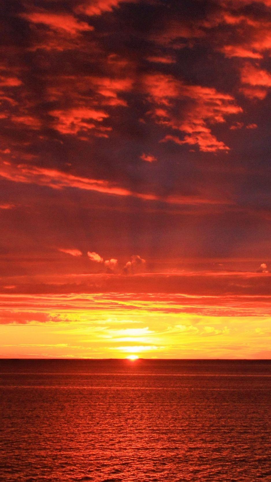 Download wallpaper 938x1668 horizon, sunrise, sea, sun