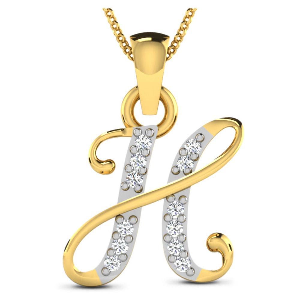 Viva Jewellery Gold & Diamond Pendant Name Gold Pendant