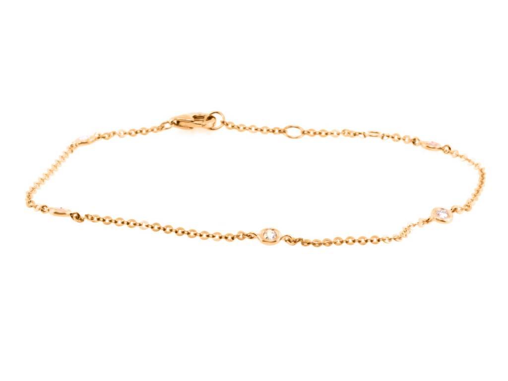 Liven Delicate Diamond Rose Gold Chain Bracelet Ln37