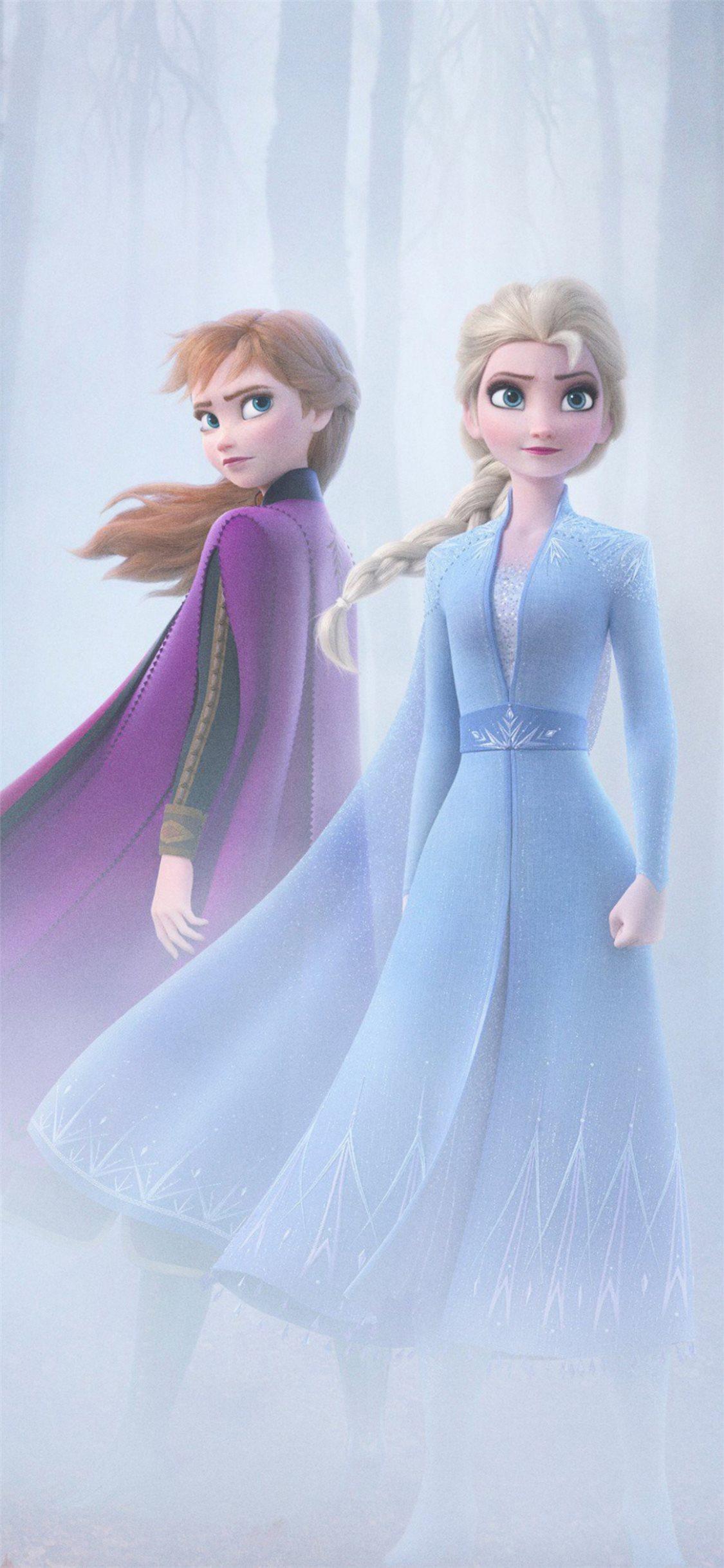 anna and elsa in frozen 2 4k iPhone X Wallpaper Free Download