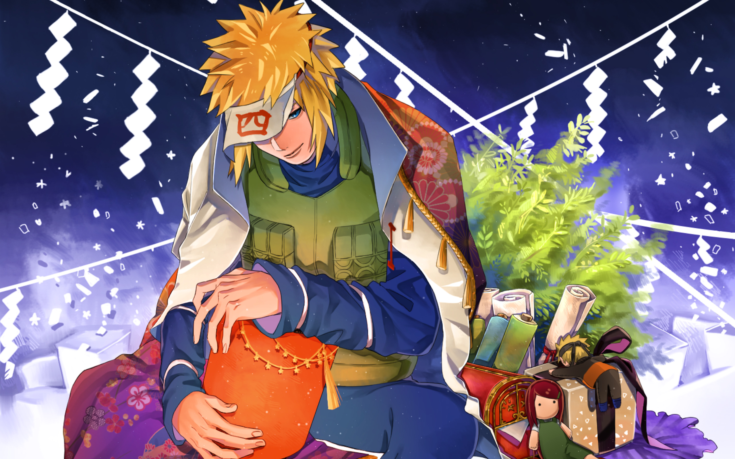 Download wallpaper Naruto Uzumaki, christmas, shinobi