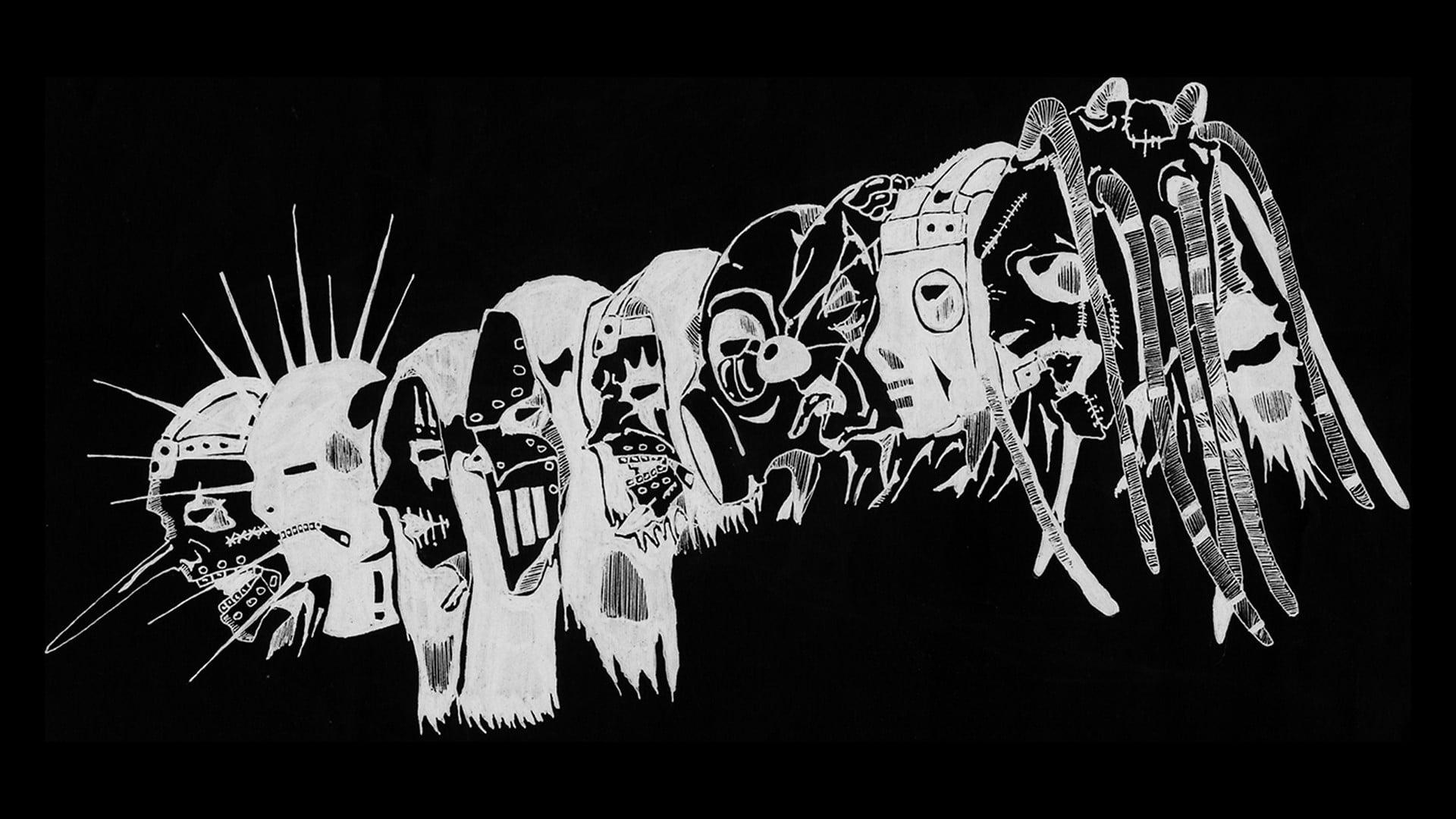 Slipknot masks, metal, Slipknot, artwork, minimalism HD wallpaper
