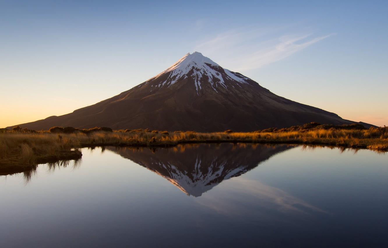 Wallpaper lake, reflection, mountain, the volcano, New