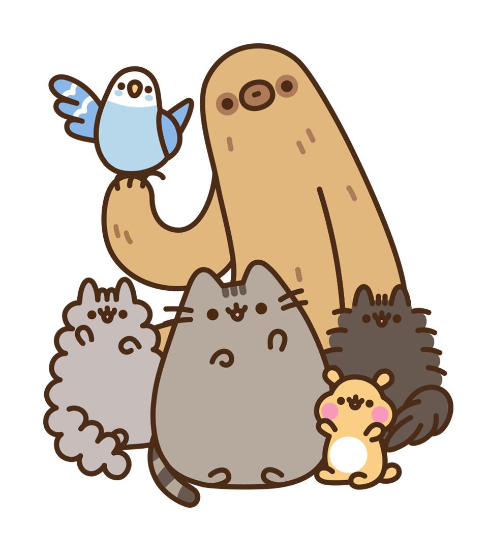 sloth with pusheen