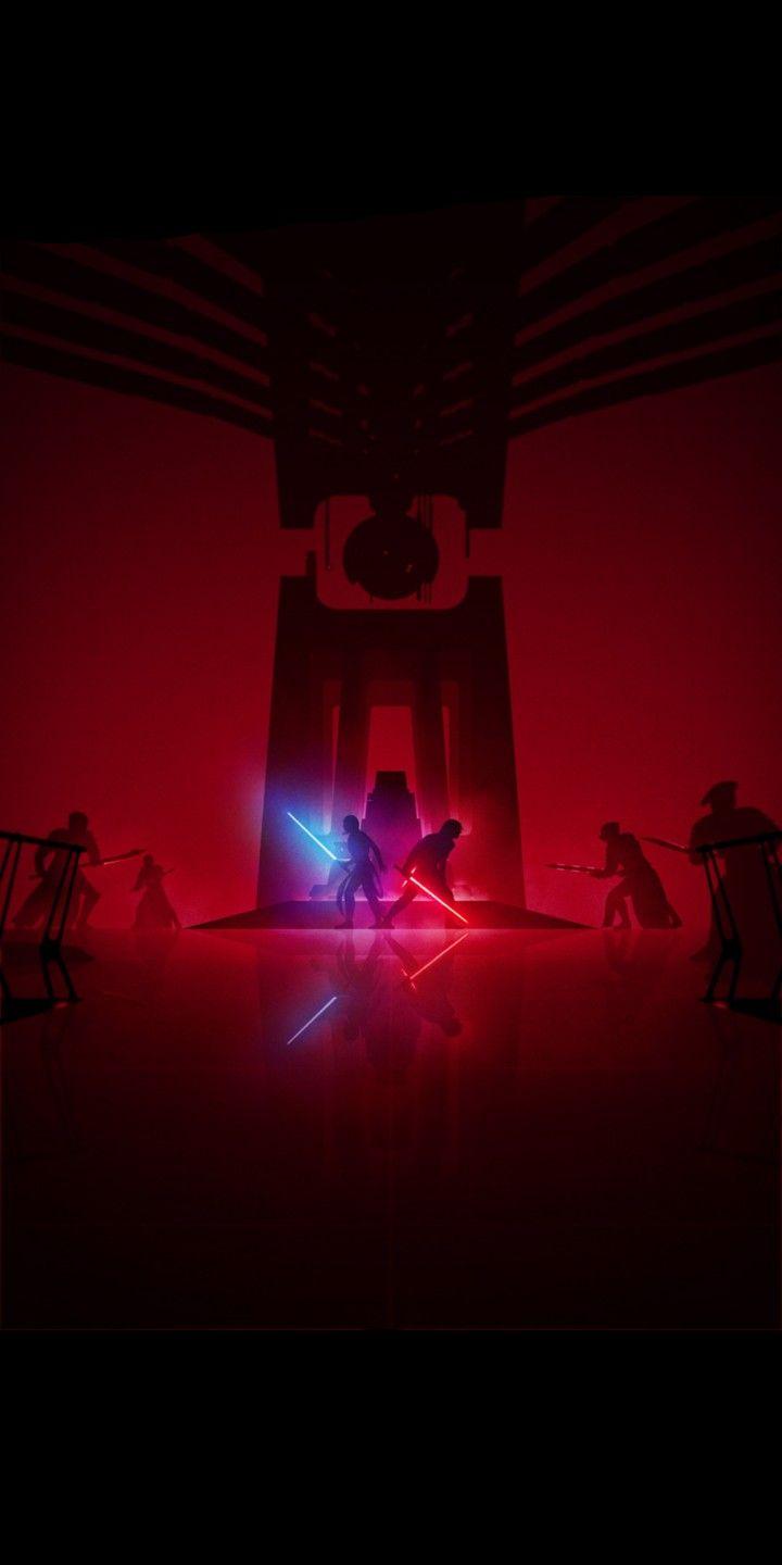 Star Wars TLJ Throne Room Lightsaber Duel by Marco Manev. 18:9 Wallpaper. Star wars wallpaper, Star wars poster, Star wars background