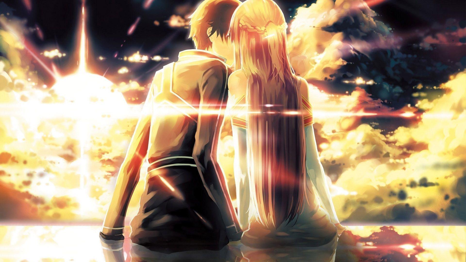 Anime Couple Kissing HD Wallpaper Wallpaper. Sword