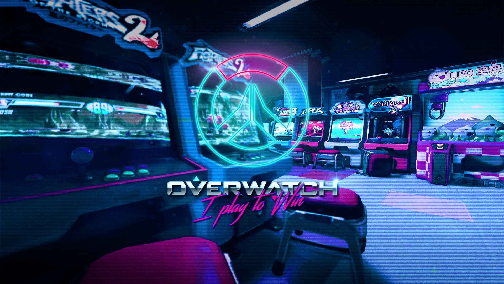 Overwatch synthwave retro something something kind of wallpaper