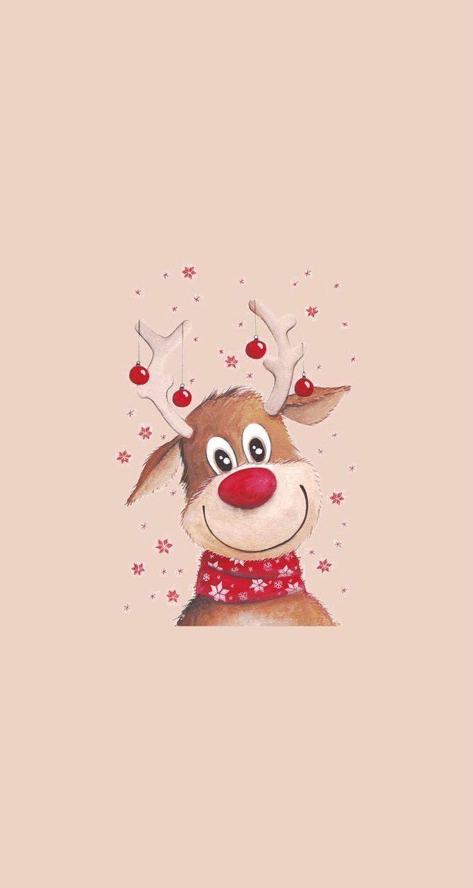 Reindeer Wallpaper. Cute christmas wallpaper, Xmas