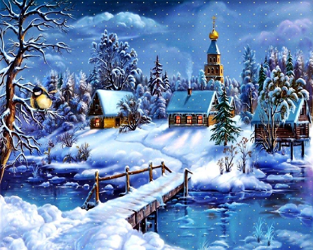 animated winter desktop wallpaper. Christmas scenes