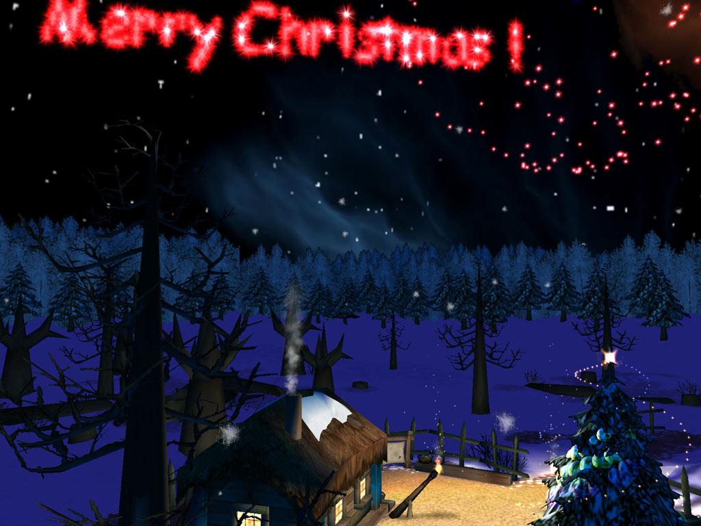 Chritmas Night 3D Screensaver: visit Santa's house and let