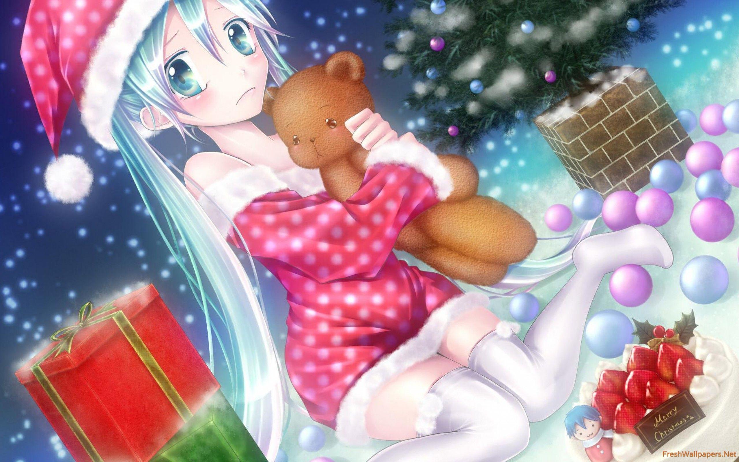 Miku Christmas Anime Wallpaper Free Miku Christmas