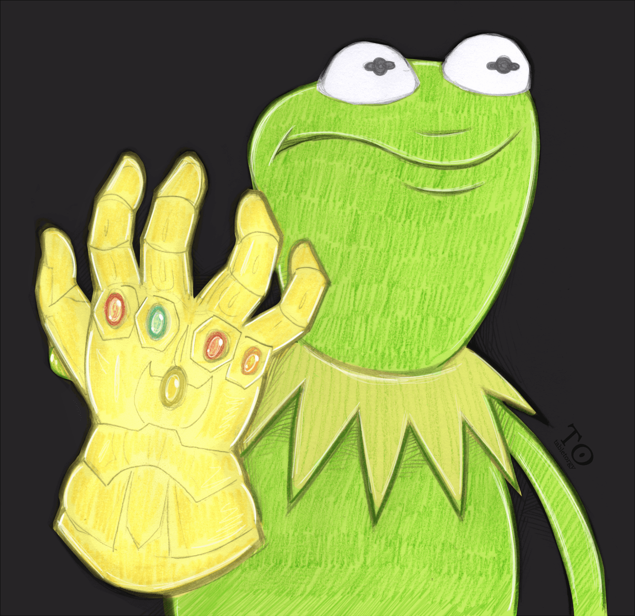 Kermit with the Infinity Gauntlet. Kermit the Frog