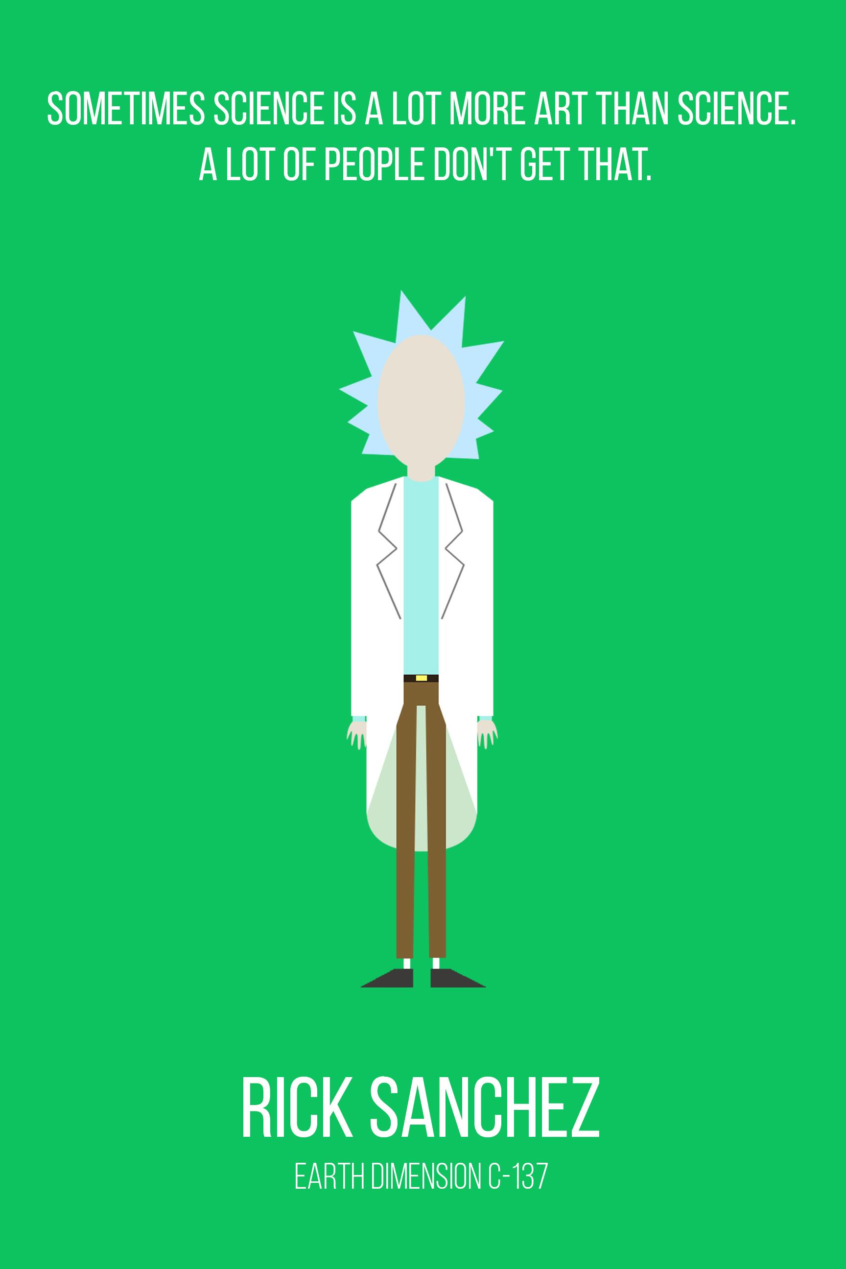 My minimalist Rick and Morty character collection OC