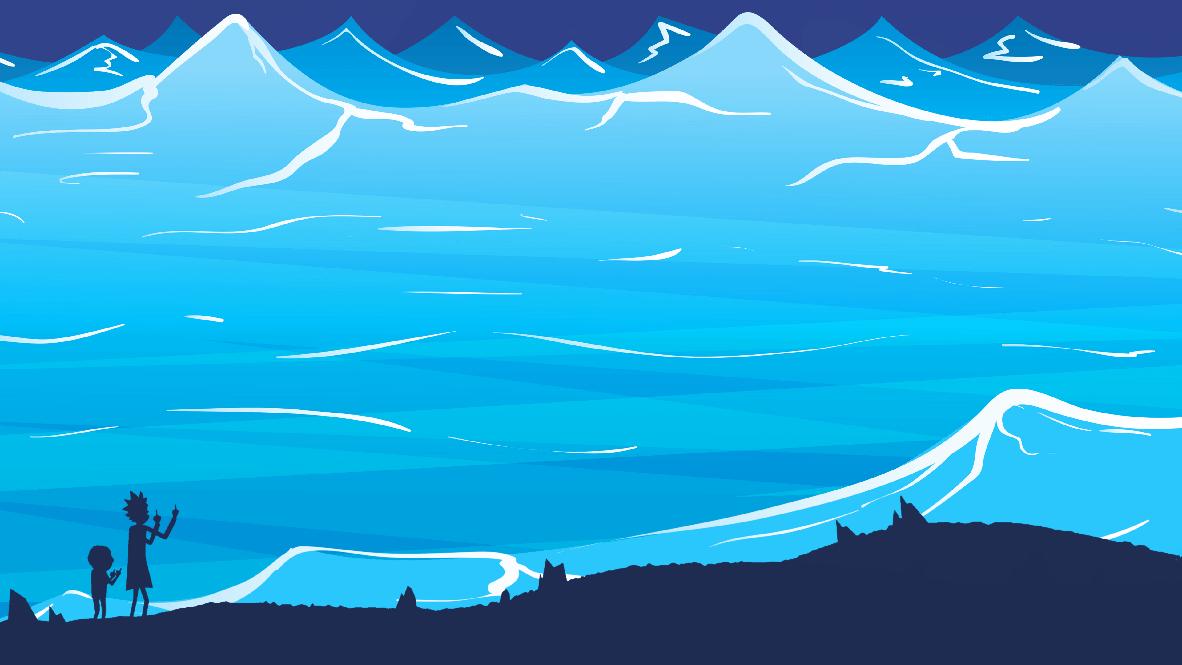 4k Resolution Rick And Morty Wallpaper Blue