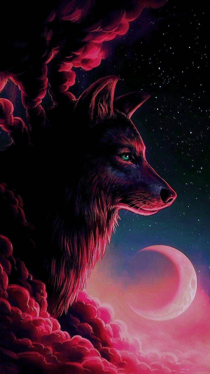 Download Red Wolf Wallpaper by McFurkan74 now. Browse millions of popular cloud Wall. Papel de parede de lobo, Artwork lobo, Pintura de lobo