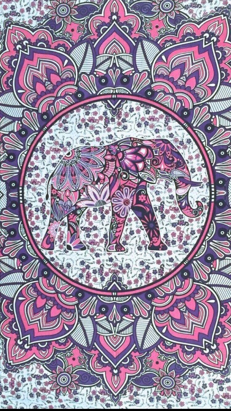 Zentangle. Elephant wallpaper