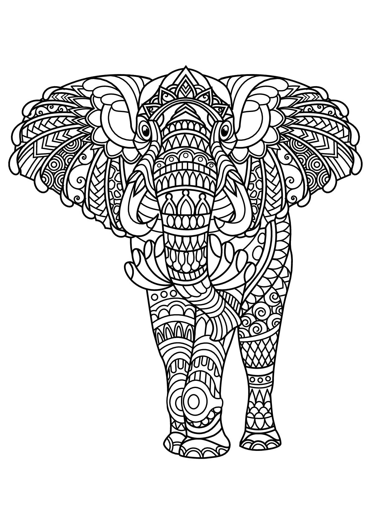 Pattern Elephant Drawing.com