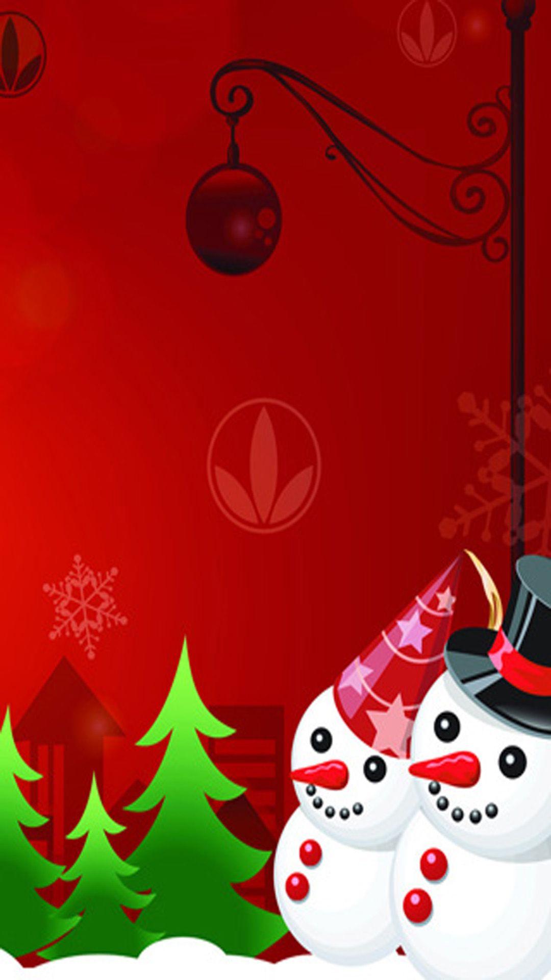 Samsung Galaxy Wallpaper Christmas. Holiday Snowman Vector