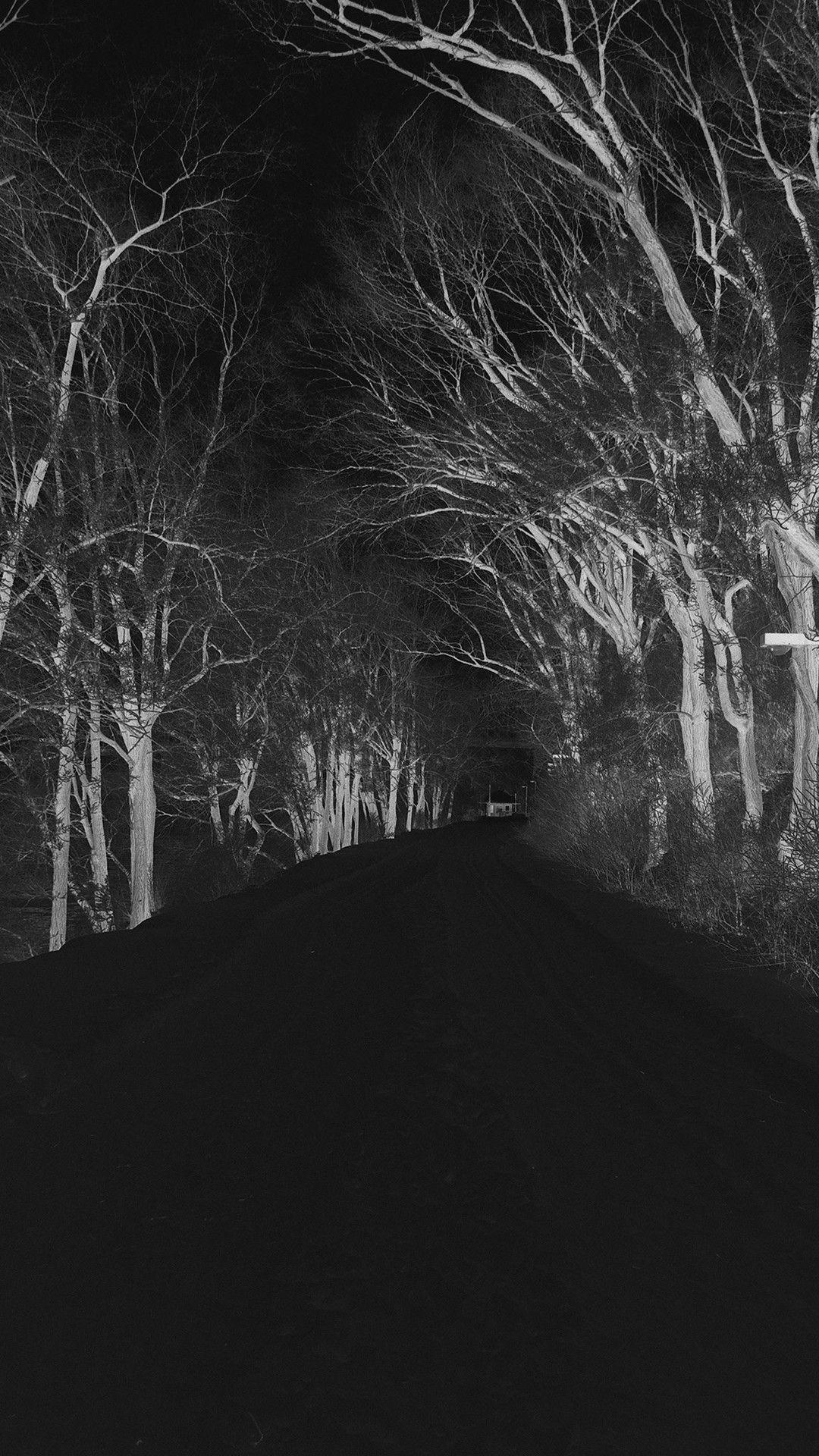 winter scary road nature mountain dark iphone 8