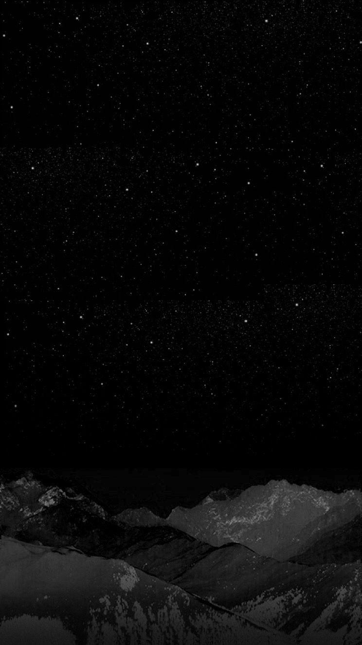 Free download Black night stars Winter mountain wallpaper