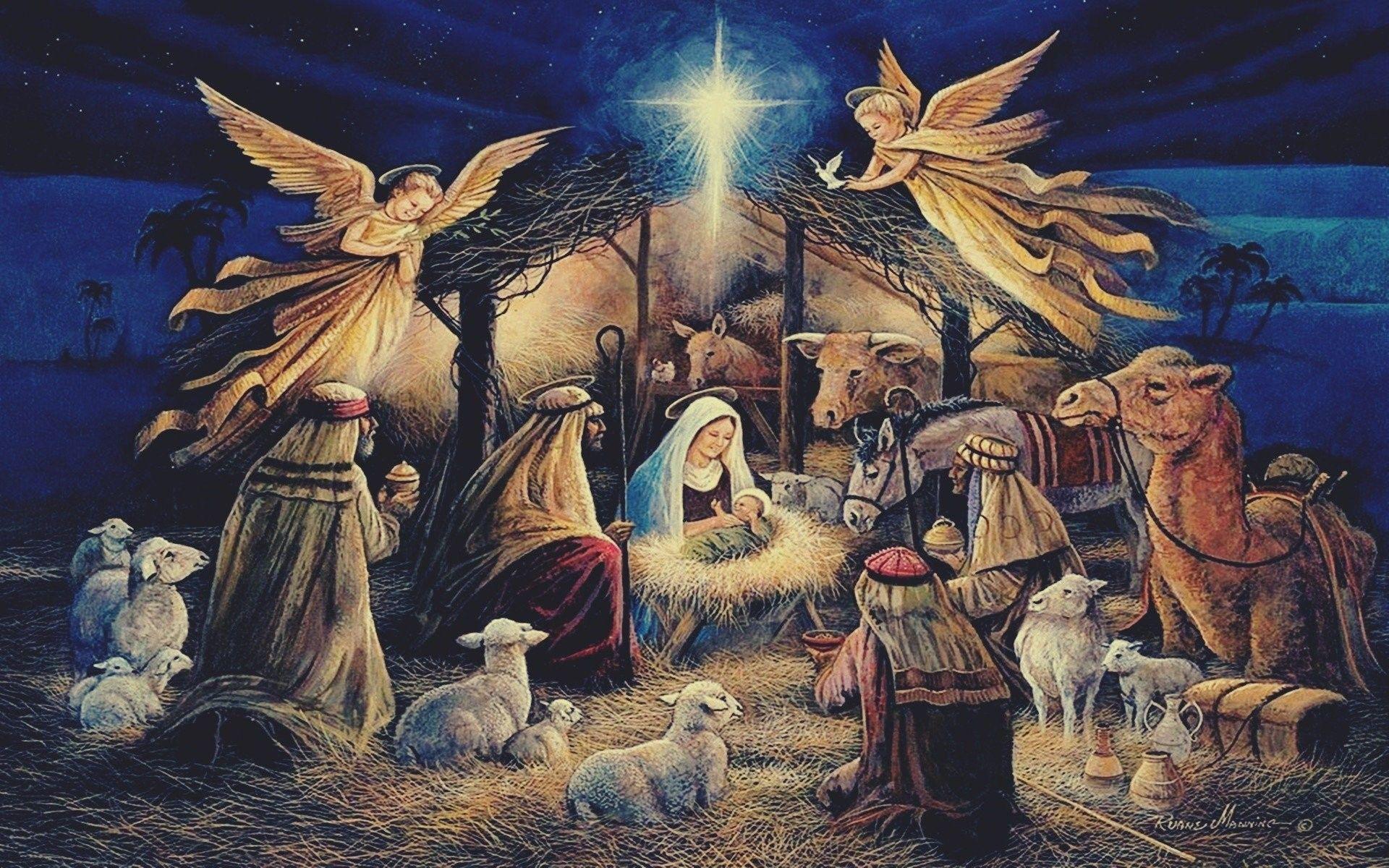 Christmas Nativity & Angels Wallpaper Free Christmas