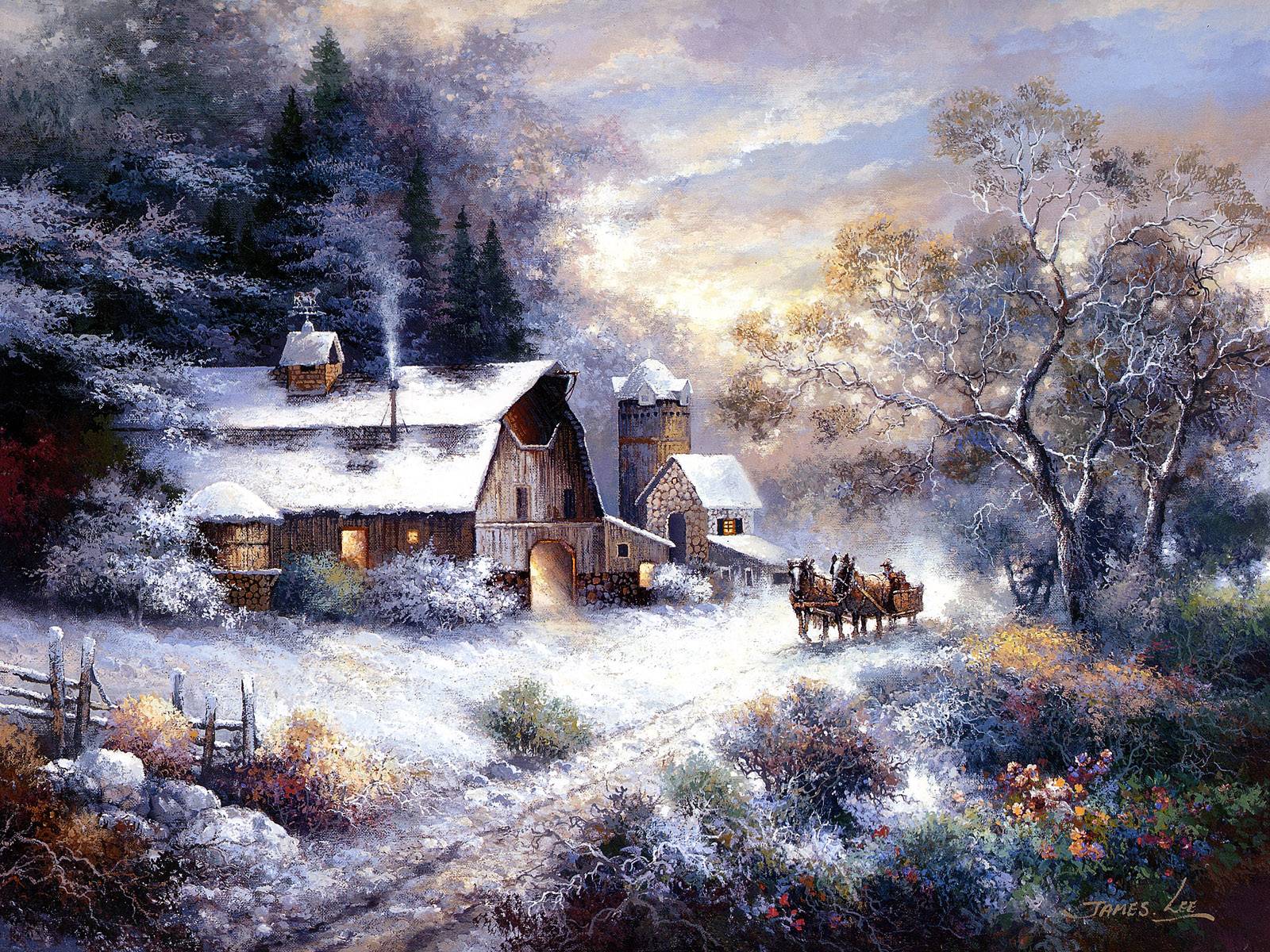 Winter Country Scenes Wallpaper