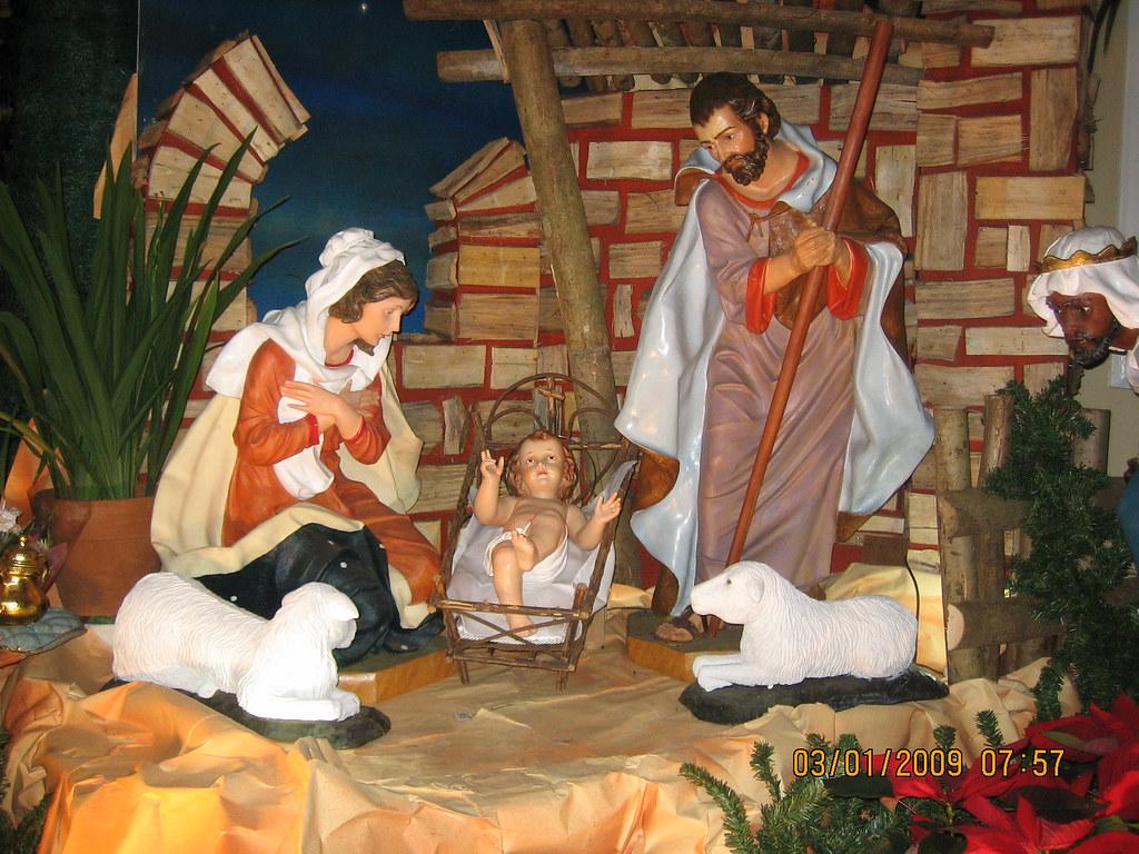 Belen - Makati City. The nativity tableau at the altar