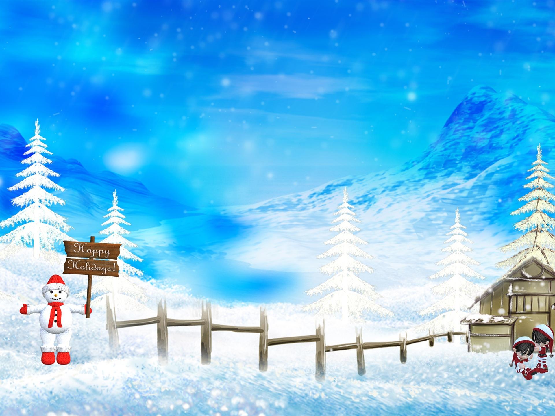 Wallpaper Merry Christmas beautiful snow scene 2560x1600 HD