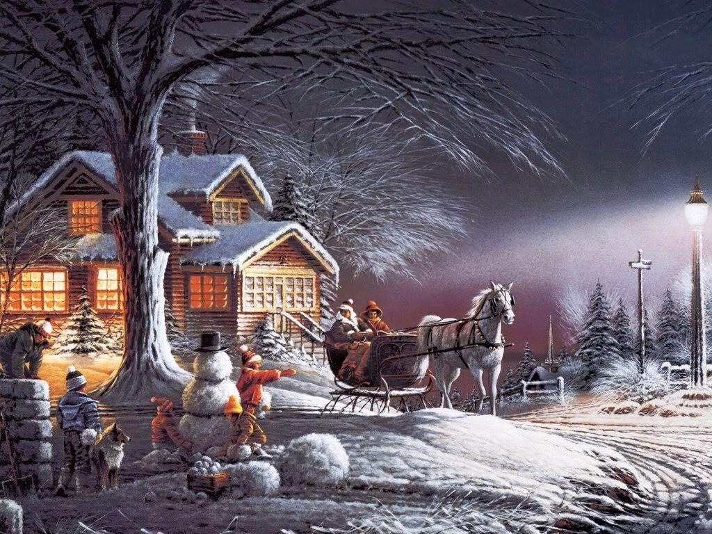 love this one. Winter wonderland wallpaper, Terry redlin paintings, Winter wonderland christmas