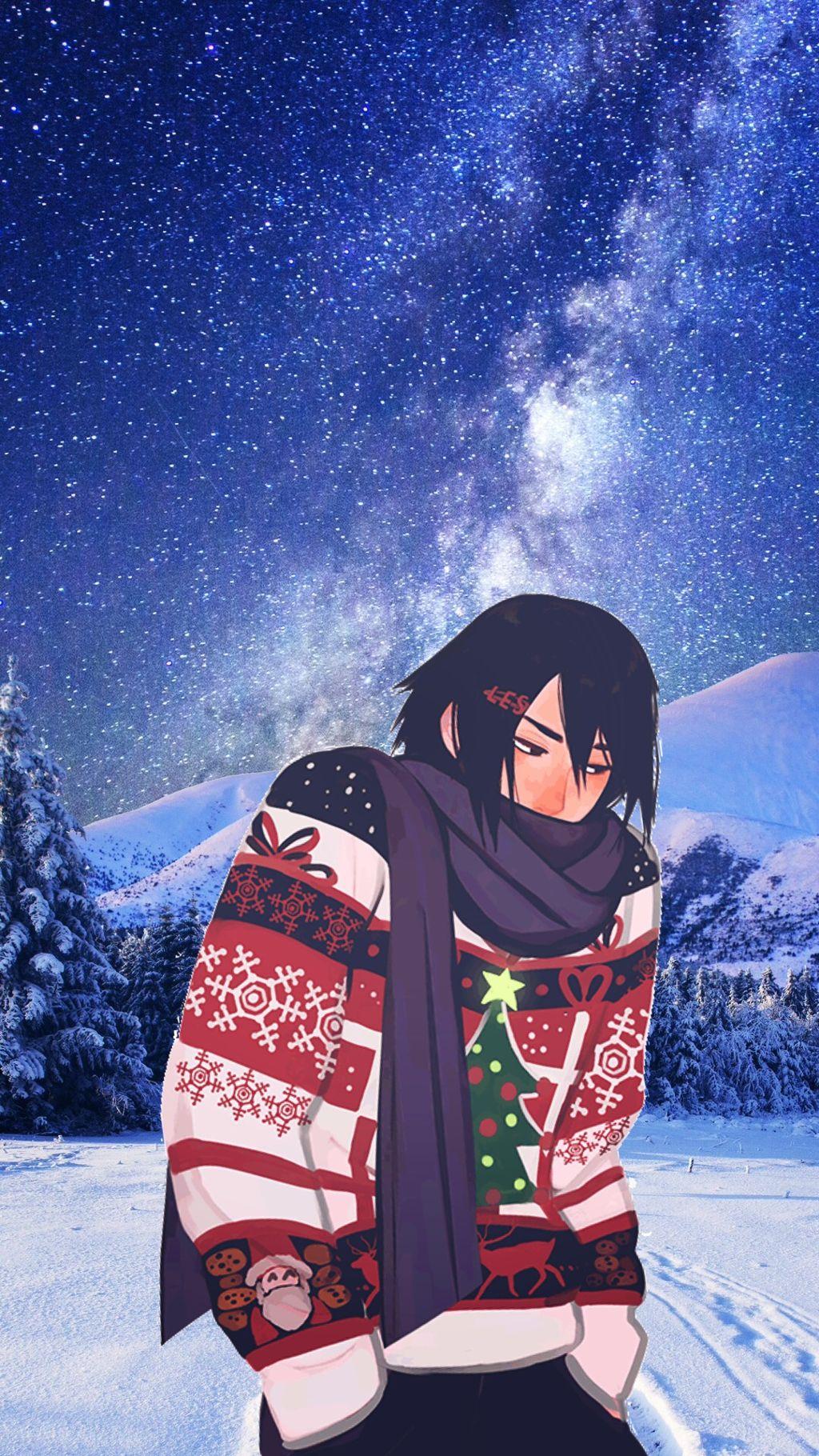 naruto sasukeuchiha sasuke winter christmas anime anime