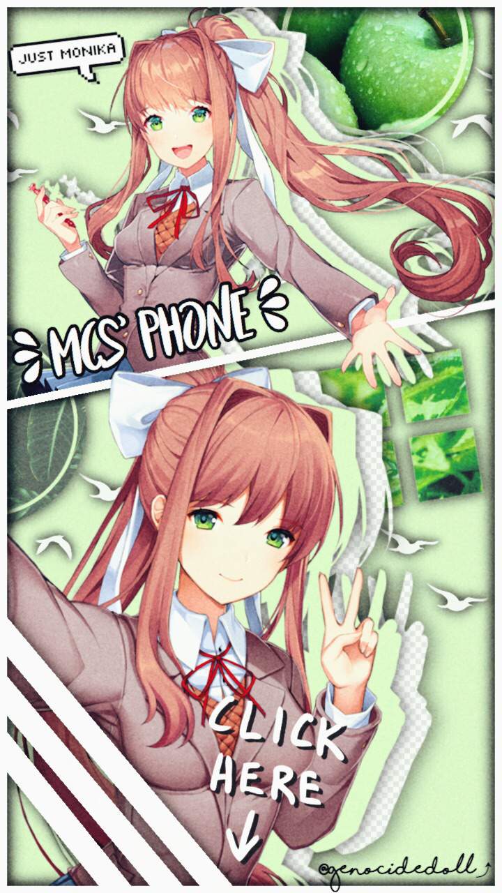 Monika + Natsuki Phone Wallpaper. Doki Doki Literature Club