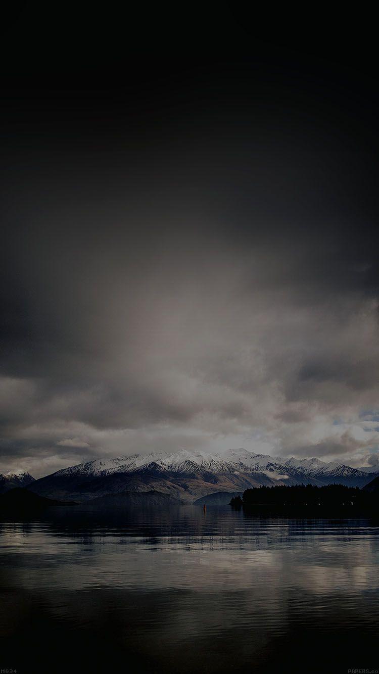 Lake Dark Mountain And Sky Nature. IPhone Wallpaper