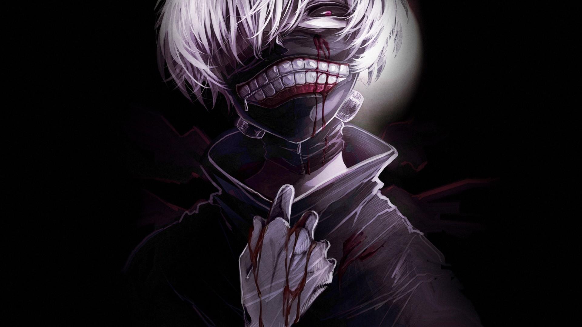 Desktop Wallpaper Tokyo Ghoul Blood Young man Ken Kaneki Anime