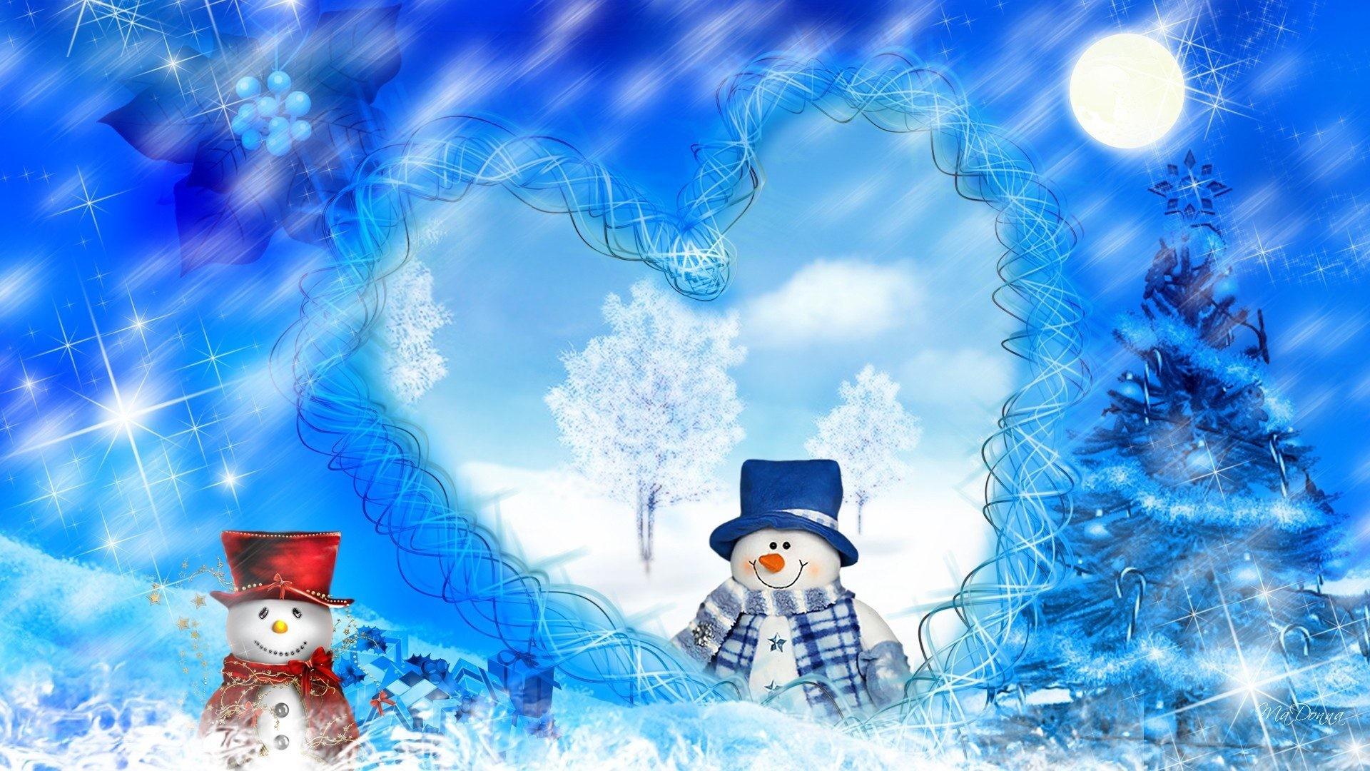 Winter Snowman Wallpaper
