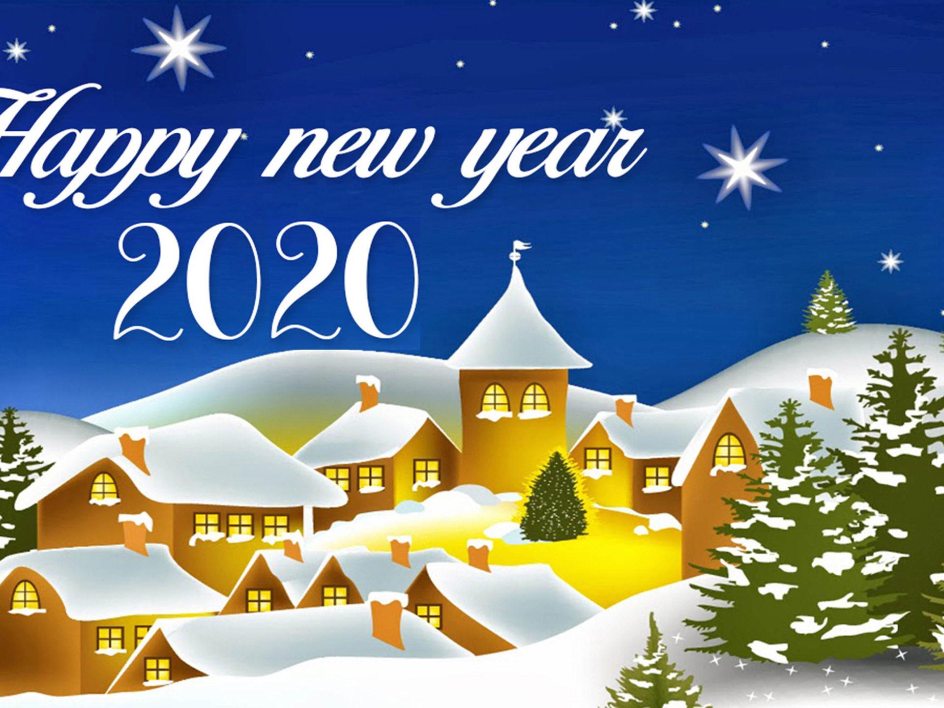 Happy New Year 2020 Best Wishes For Christmas Greetings Card