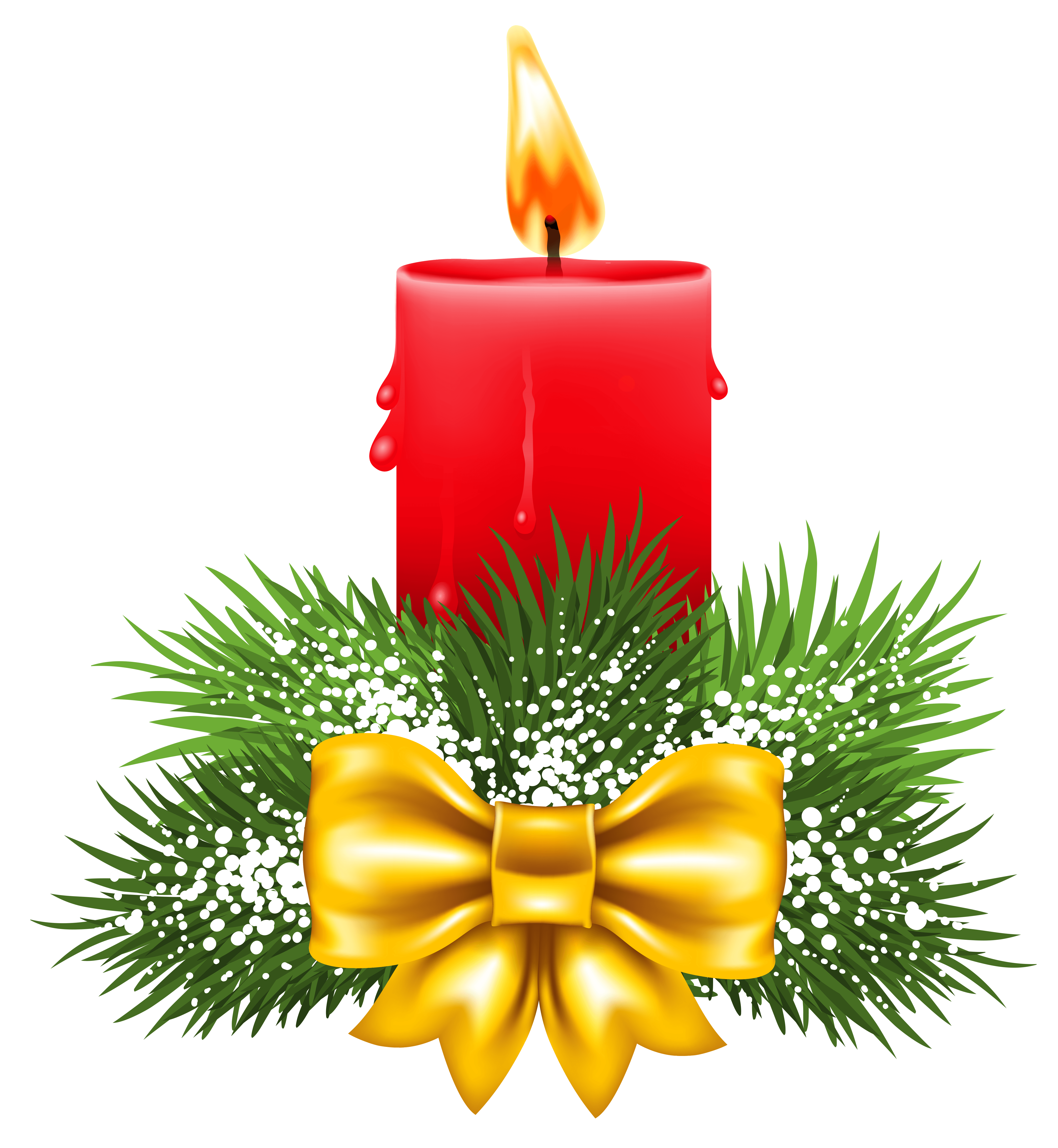 Transparent Christmas Red Candle PNG Clipart